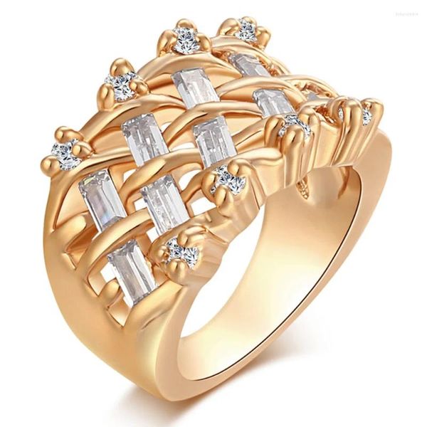 Fedi nuziali Simpatico anello twist in pietra trasparente Cristalli austriaci per donna Uomo Fidanzamento Commercio all'ingrosso di gioielli di alta qualità