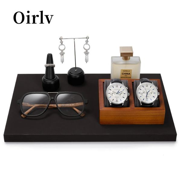 Caixas de jóias Oirlv Suporte de relógio de madeira Suporte de madeira sólida para relógios de pulso Caixa de armazenamento de exibição 231201