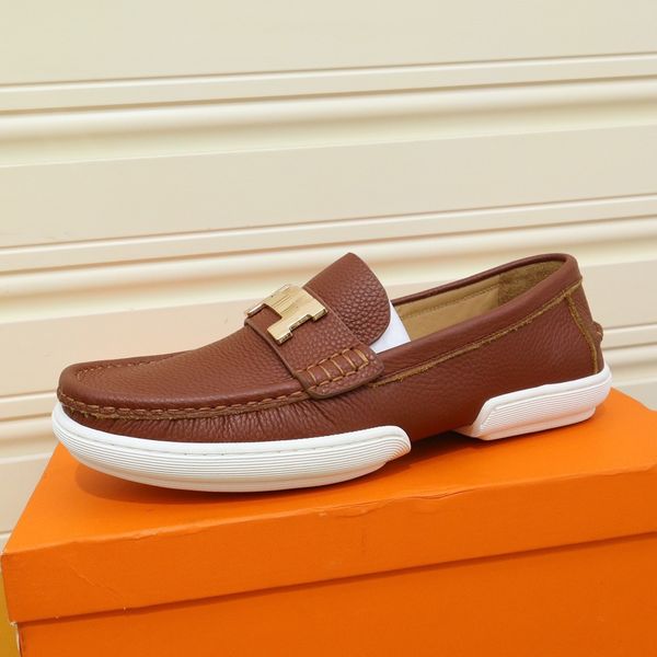 Designer homens motorista de couro vestido de negócios sapatos mocassins designer sapatos casuais mocassins de luxo sapatos masculinos tênis marrons treinador com caixa 38-45