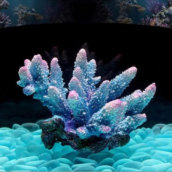 Coral Nice Resina Artificial Coral Aquarium Decoração Rock Fish Tank Coral Reef Ornament Stone Coral Aquarium Acessórios 12 estilos 231201