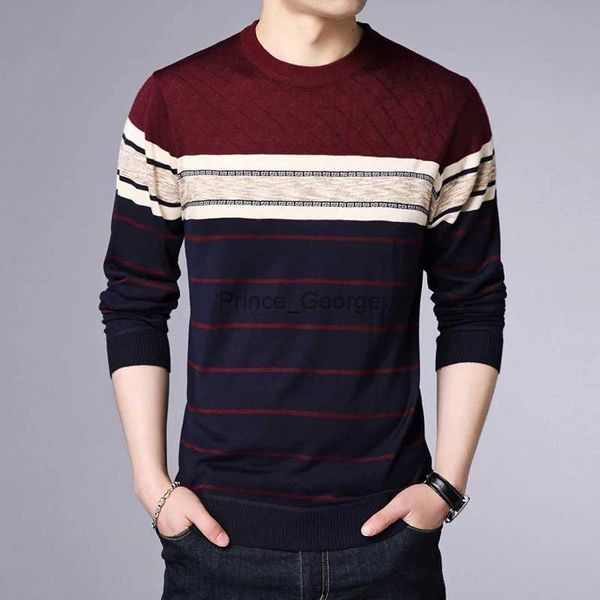 Maglioni da uomo Maglia casual a righe primaverili e autunnali Pullover a maniche lunghe Moda TopLF231114L2402