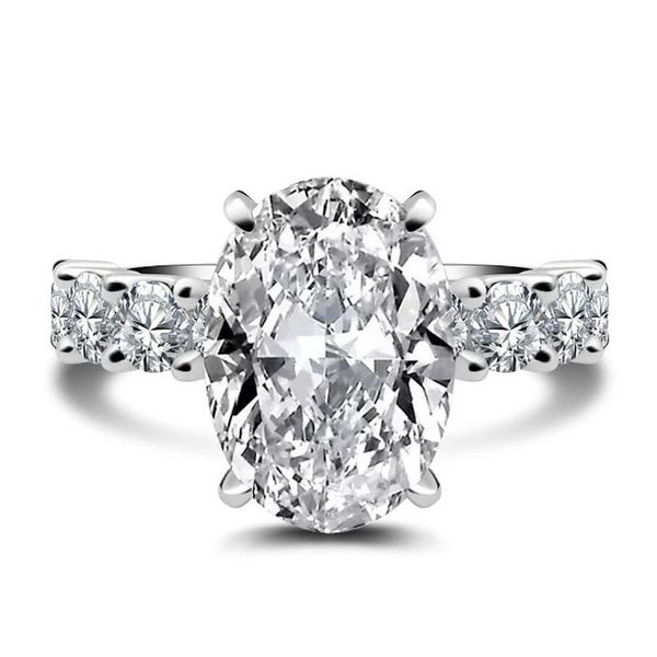 Обручальные кольца Стерлингового серебра 925 пробы 8 карат с овальным бриллиантом Обручальное кольцо для женщин Ювелирные изделия 231201