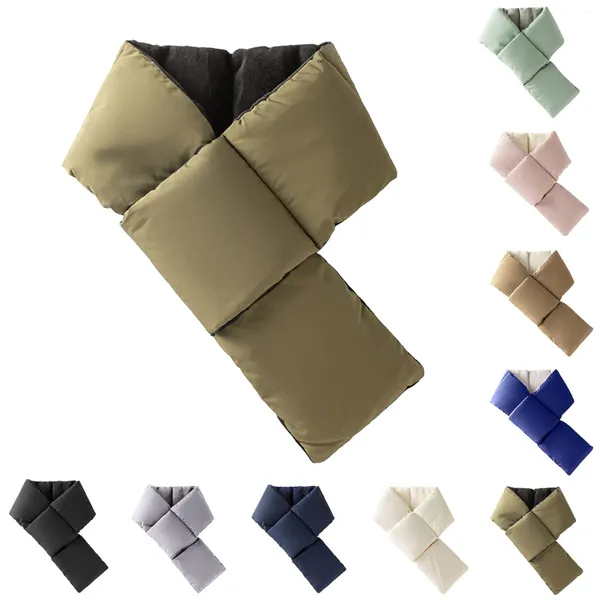 Шарфы, сохраняющий тепло, шарф, мужской и женский утолщенный непромокаемый короткий платок, женский плюс бархатный однотонный универсальный шейный платок