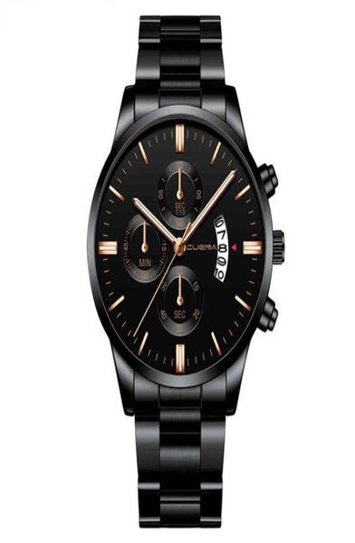 Nxy Fashion Uhren Armbänder für Herren Gold Cuena 845 Men039s Belt Calendar Sports Steel Reloj Dial Watch 2203167156514