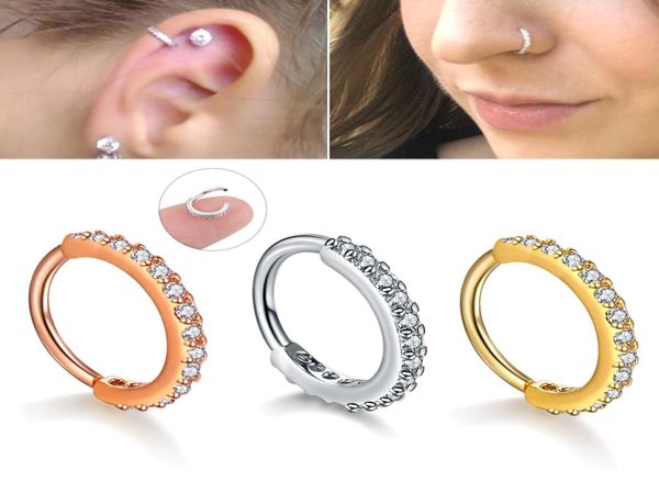 Kleine Größe Echte Septum Ringe Durchbohrt Piercing Septo Nase Ohr lage Tragus Helix Piercing Clicker Ringe Körper Schmuck9871010