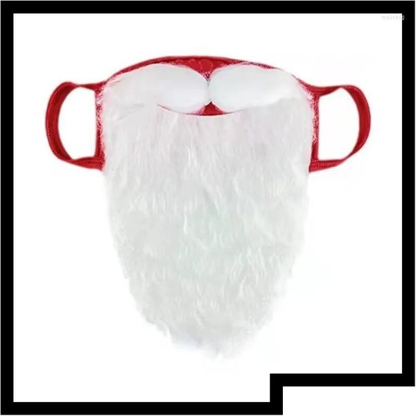 Outros Vestuário Decorações de Natal Decoração Criativo Papai Noel Barba Máscaras Adt Unisex Rosto Reutilizável Ers para Xmas Cosplay Party Dhn63