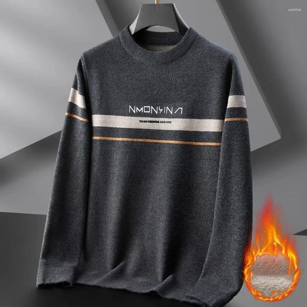 Suéter masculino outono inverno pullovers masculino casual tipo básico suéter de malha quente pulôver macio jumpers slim fit