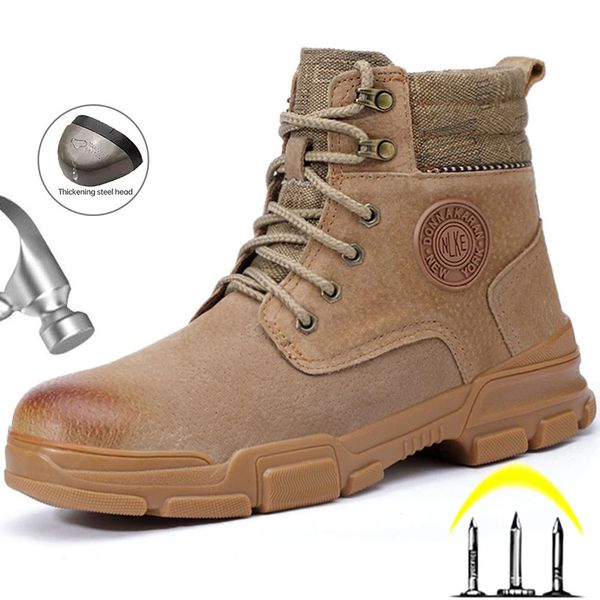 Stivali invernali da lavoro con punta in acciaio, caviglia di sicurezza, da uomo, escursionismo, sicurezza, scarpe da lavoro anti piercing 231130