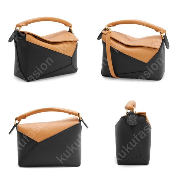 Designer-Umhängetaschen für Damen, kleine Tragetaschen, Patchwork-Leder-Puzzle-Handtaschen, Loe-Schultertasche, Umhängetaschen, geometrische Handtasche