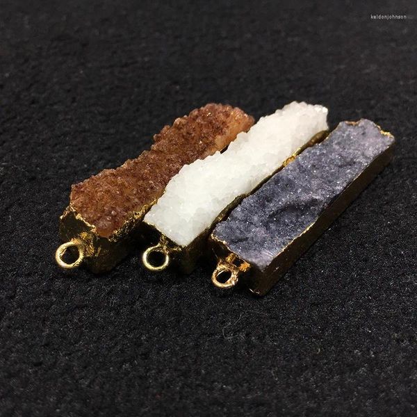 Colares Pingente Branco Laranja Brasileiro Irregular Pedra Natural Cristal De Quartzo Para Mulheres Charme Colar Sem Corrente