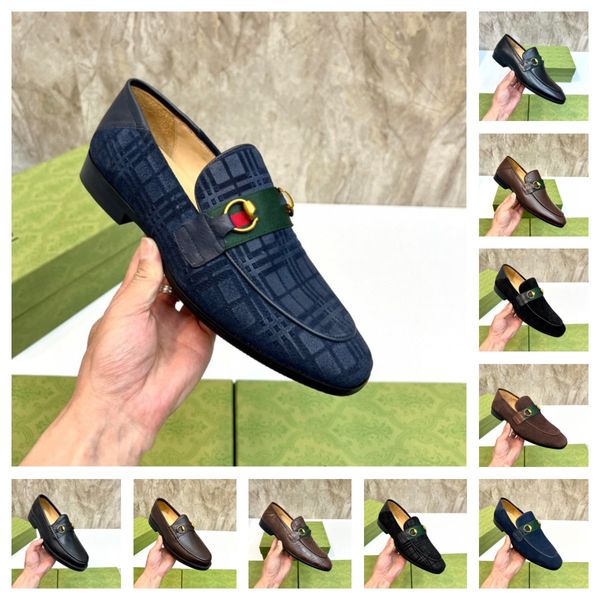 Scarpe derby da uomo di lusso da uomo di lusso blu stampa bianca slip-on scarpe eleganti da festa traspiranti per uomo con spedizione gratuita Zapatos De Hombre scarpe da uomo