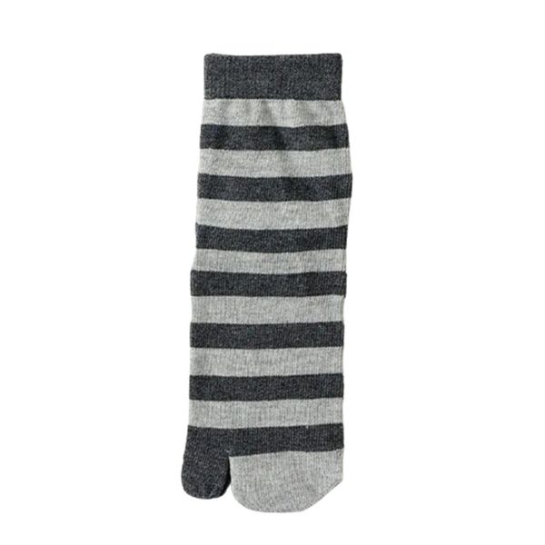 Gleiche Socken für Männer und Frauen, 2-Finger-Hausschuhe, geteilter Zehenbereich aus Baumwolle, Herbst- und Winterwärme, Schweißabsorptionsstreifen, 2-Zehen-Hausschuh mit Fischgrätenmuster A4