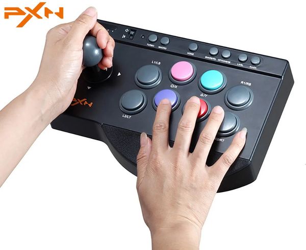 Gamecontroller Joysticks PXN 0082 USB Wired Joystick Arcade Console Rocker Fighting Controller Gaming für PS3 PS4 Switch PC Android TV XBOX 231130