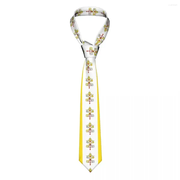 Галстуки-бабочки, мужские галстуки, классический узкий флаг Ватикана, галстуки с принтом, узкий воротник, тонкие повседневные аксессуары, подарок