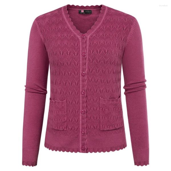 Maglieria da donna KK Cardigan lavorato a maglia da donna Moda Filo Texture Manica lunga Scollo a V Maglione abbottonato Maglieria Harajuku Autunno Giacche Donna