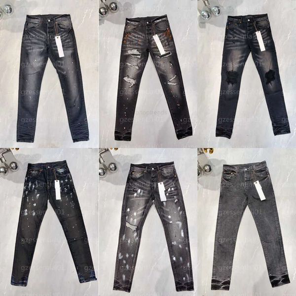 Jeans da uomo Pantaloni in denim viola Jeans da uomo Designer Jean Pantaloni neri da uomo di alta qualità Design dritto Designer di pantaloni sportivi retrò streetwear