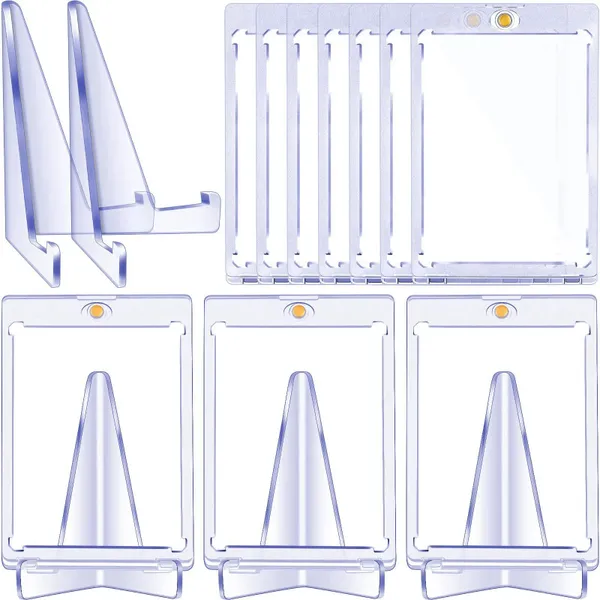 Armazenamento de cozinha 10pcs 35 pt porta-cartões magnéticos estojo com suportes acrílicos transparentes para beisebol futebol esportes tradingdisplay