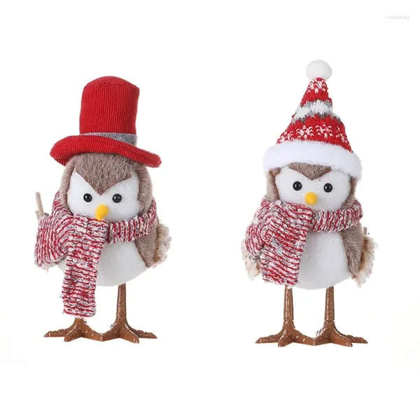 Decorações de natal dos desenhos animados pássaros decoração com luz leve criativo decoração presente para o miúdo festival festa gota