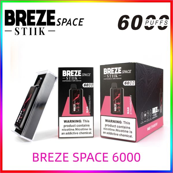 BREZE STIIK SPACE 6000 Züge Nicht wiederaufladbar 5 LED-Batterieanzeige E-Saft 13 ml Batterie 1500 mAh Knall