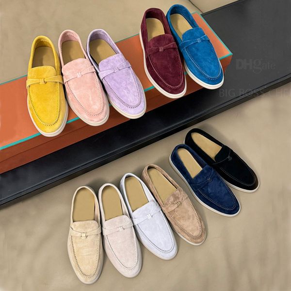 LP Schlichte, modische Wildleder-Loafer für Herren und Damen, Low-Top-Mokassins, lässige Slip-on-Flats aus echtem Leder, Freizeitschuhe, Luxus-Designer-Kleiderschuhe, Wanderschuhe