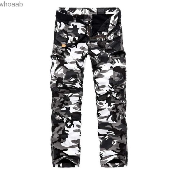 Мужские брюки HoВысококачественные мужские джинсы, камуфляжные охотничьи брюки, мужские армейские брюки с несколькими карманами (без ремня) YQ231201