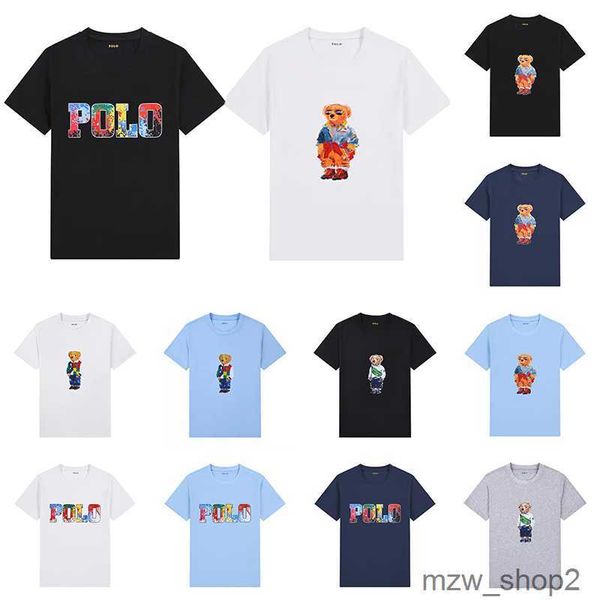 Ralphs Polos Hemd 23 Neue Little Bear T-Shirts Designer Mode T-Shirts Ralphs Polos Herren Damen T-Shirts Tops Mann Casual T-Shirt Luxurys Kleidung Ärmel QJBI