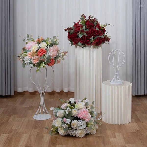 Flores decorativas diâmetro 50cm flor artificial bola casamento palco t-stage layout roteiro mesa de jantar castiçal geometria prateleira decoração