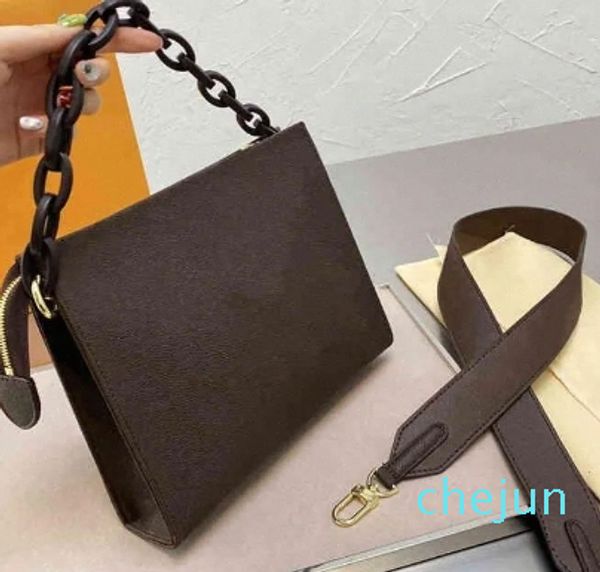 Bolsas cosméticas femininas totes marca de moda feminina pochette bolsas com corrente alça de ombro