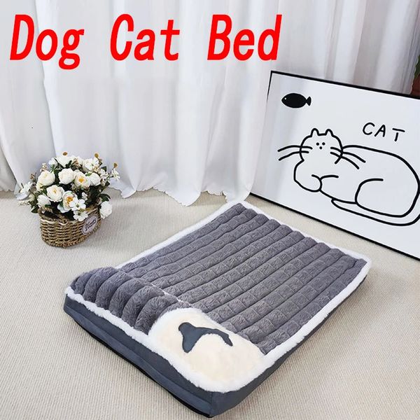 Canis Pens Dog Pet Bed Removível Lavável Winter Dog Mat Proteger Coluna Cervical Espessada Casa de Cachorro Interior Para Pequenos Médios Grandes Cães Cama 231130