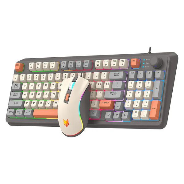 Teclados Iluminação USB Teclado com fio Conjunto Mecânico Sensação Luminosa Mouse Jogo de Escritório e para Desktop Laptop 231130