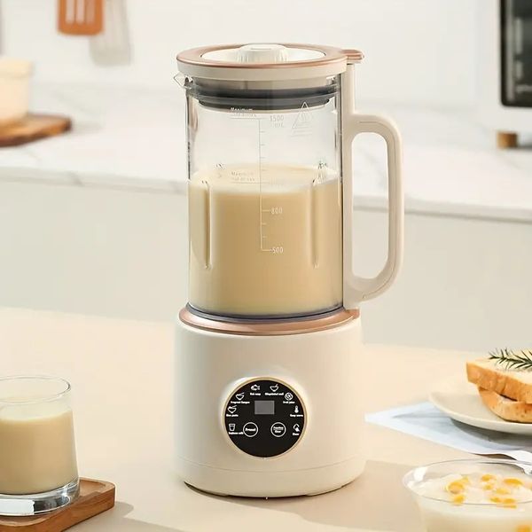 1 macchina per il latte di soia, 1500 ml, spremiagrumi, latte di soia, macchina per pasta di riso e succhi, frappè, zuppa, filtro gratuito, pulizia automatica, isolamento, macchina per il latte di noci