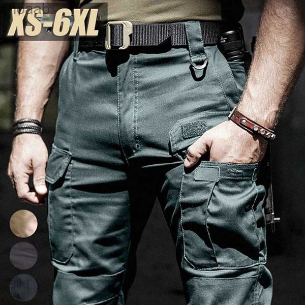 Pantaloni da uomo Pantaloni tattici da esterno impermeabili da uomo Pantaloni leggeri e traspiranti multitasche Pantaloni lunghi casual militari Pantaloni cargo ad asciugatura rapida YQ231201