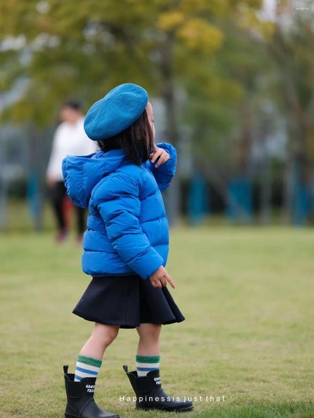 Casaco de penas em estoque 2023 outono e inverno jaqueta de pão de pato quente ultraleve infantil