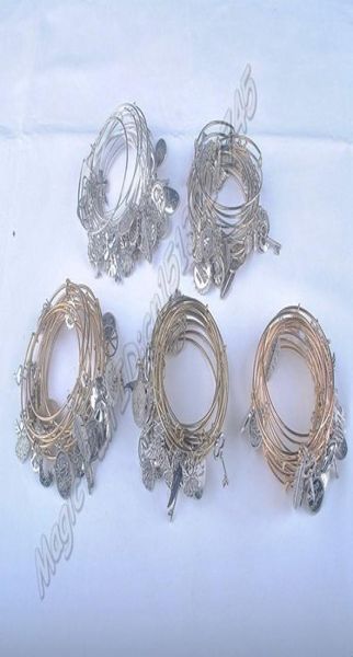 5 peças pulseira cor prata dourada atacado mais novos amuletos de liga feminina moda pulseiras expansíveis ajustáveis c0013158614