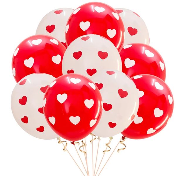 50 Stück Liebevolles Herz Druck Ballon 12 Zoll Geburtstag Party Dekoration Latex Ballon Valentinstag Hochzeit Liebe Dekor Luftballons BH8044 FFJ