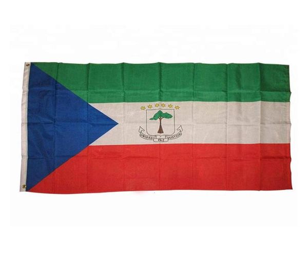 Bandeira da Guiné Equatorial de alta qualidade 3x5 FT Bandeira Nacional 90x150cm Festival Party Gift 100D Poliéster Interior Exterior Impresso Bandeira4373310