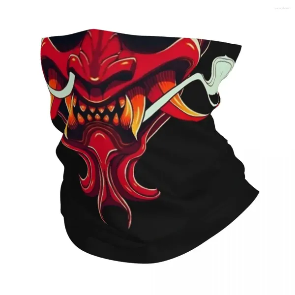 Sciarpe ONI Arte Giapponese Giappone Diavolo Bandana Copricollo Stampato Maschera Samurai Sciarpa Multifunzionale Ciclismo Unisex Antivento