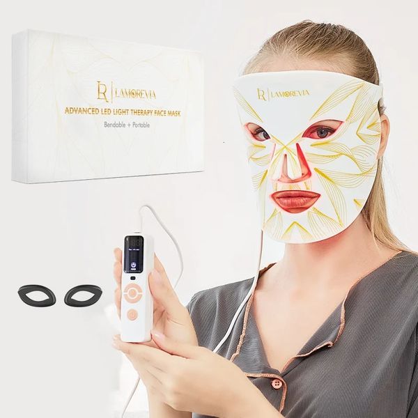 Massaggiatore viso Maschera viso in silicone LED P su pelle chiara Beauty Therapy Maschera 4 colori 231201