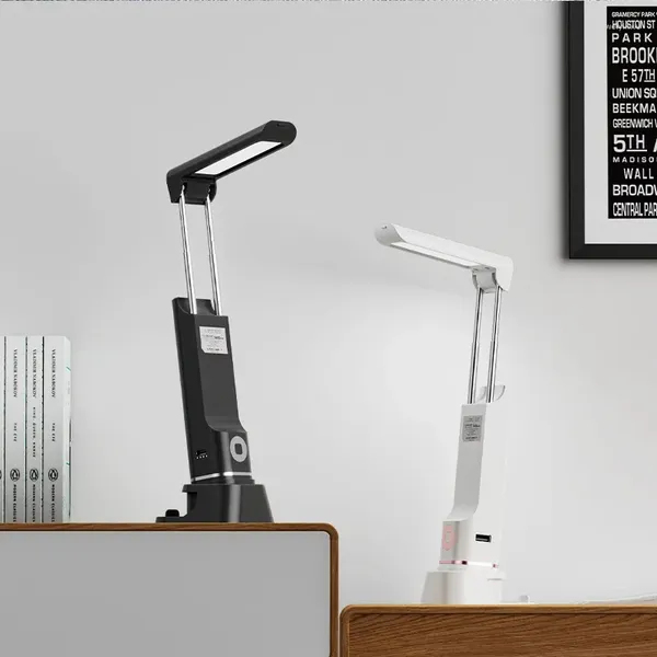 Tischlampen LED-Lampe 3 Helligkeit wiederaufladbar klappbar dimmbar Schreibtisch für Zuhause im Freien Notfall-Augenpflege-Leselicht