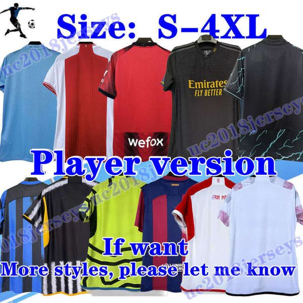 S-4XL Spielerversion 2023 2024 Fußballtrikots Herren Set 23 24 LEWANDOWSKI Fußballtrikots Kit alle Clubs auf Lager Größe erhöhen