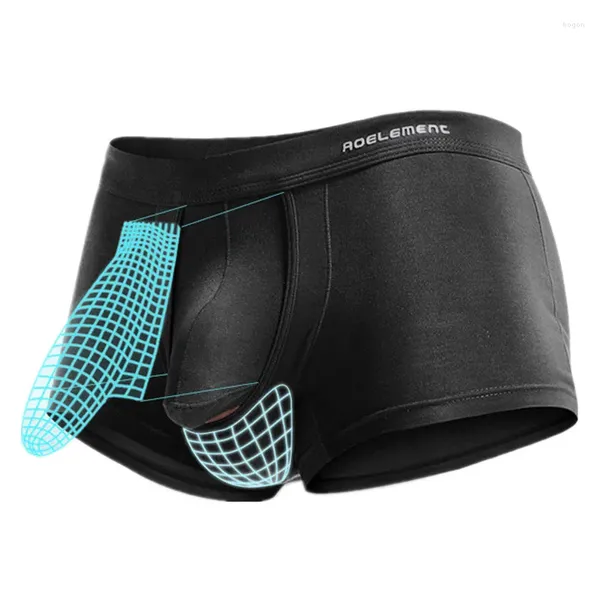 Unterhosen Herren Boxer Shorts Modal Unterwäsche Mann Solide Trennung Beutel Höschen Männlich Ropa Interior Hombre Große Größe