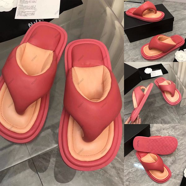Designer de luxo feminino pão flip flops chinelos planos sandálias moda venda quente explosão com caixa e saco de poeira 35-41