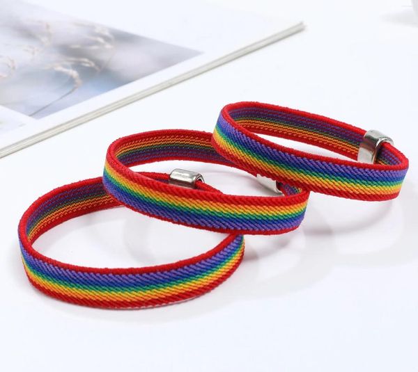 Charm Armbänder 12 teile/los Spanische Flagge Farbe Magnet Schnalle Armband Sport Stoff Nylon Schnur Kette Gewebt Braclet Öffnende Armband