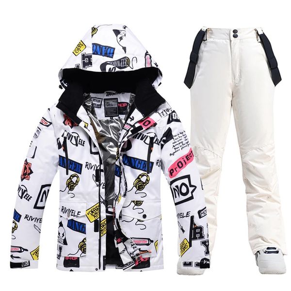 Ternos de esqui 30 Ice Snow Suit Wear Snowboard Roupas Inverno Quente À Prova D 'Água Ao Ar Livre Traje Conjunto de Esqui Jaquetas Cinta Calças Homem e Mulher 231130