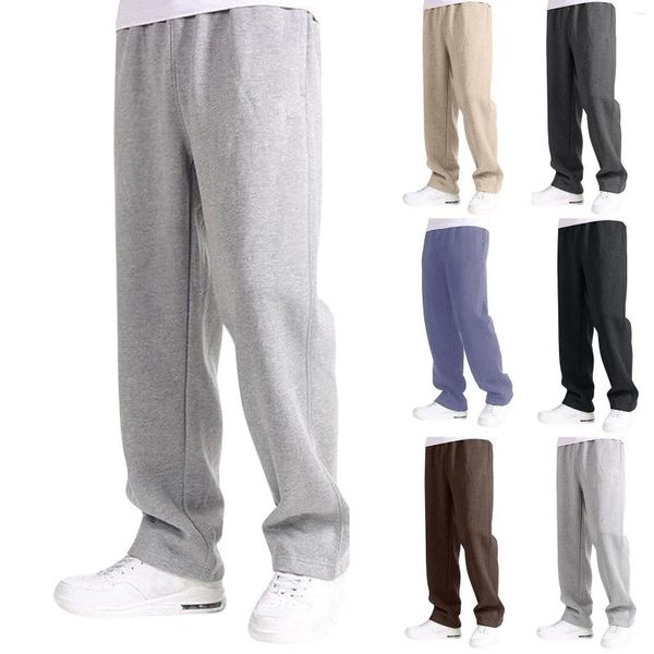 Männer Hosen 2024 Männer Baumwolle Unisex High Street Übergroße Lose Rand Gerade Gestrickte Hosen Streetwear Jogginghose