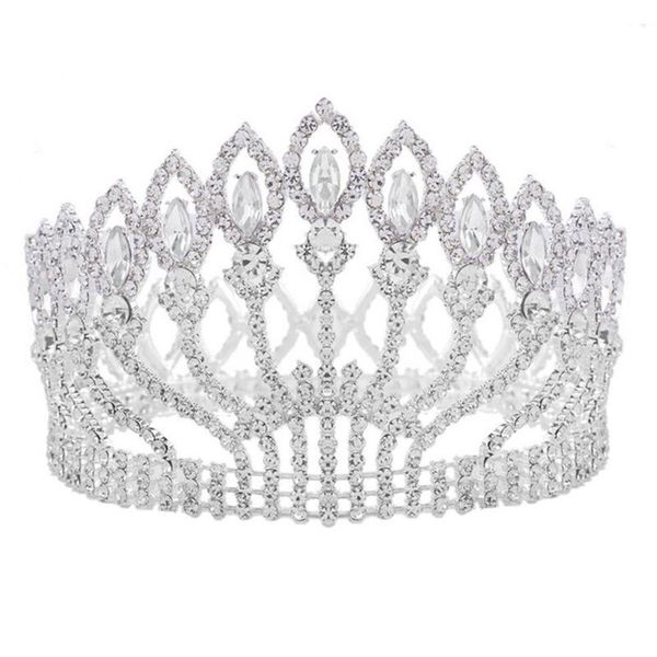 Lussuoso cristallo scintillante barocco regina re matrimonio diadema corona spettacolo prom diadema copricapo accessori per capelli da sposa gioielli Y294K