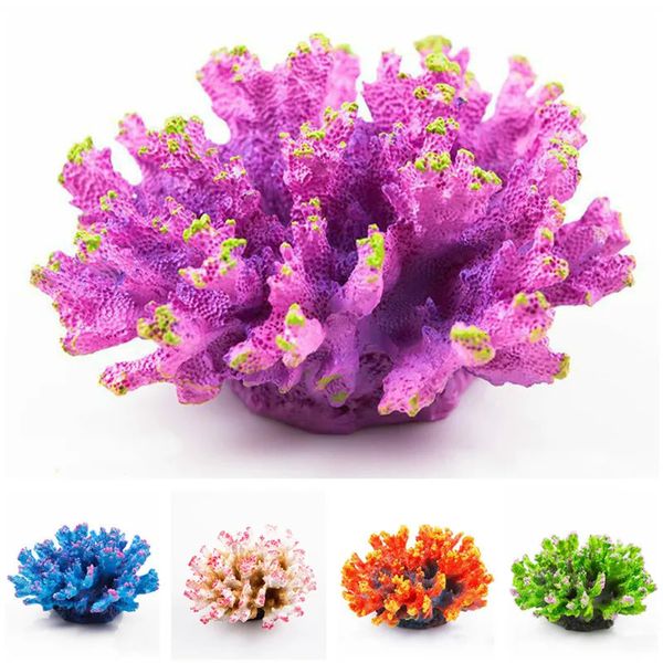 Mercan reçine çiçek mercan akvaryum dekorasyon kaya balık tankı mercan resif süsü mercan bitki akvaryum arka plan dekor çapı 11cm 231201