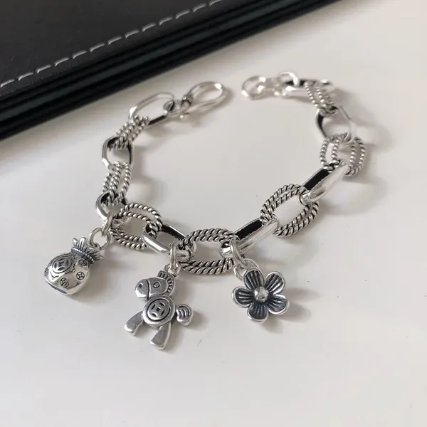 Charm Armbanden Trendy Kleine Paard Bloem Portemonnee Thaise Zilveren Dames Sieraden Cadeaus Voor Vrouwen Jaar