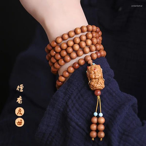 Halskette Ohrringe Set Papua-Sandelholz DIY108 8mm 6mm buddhistische Perlen Rosenkranz Tara Mehrkreis-Armband Mehrzweck Damen