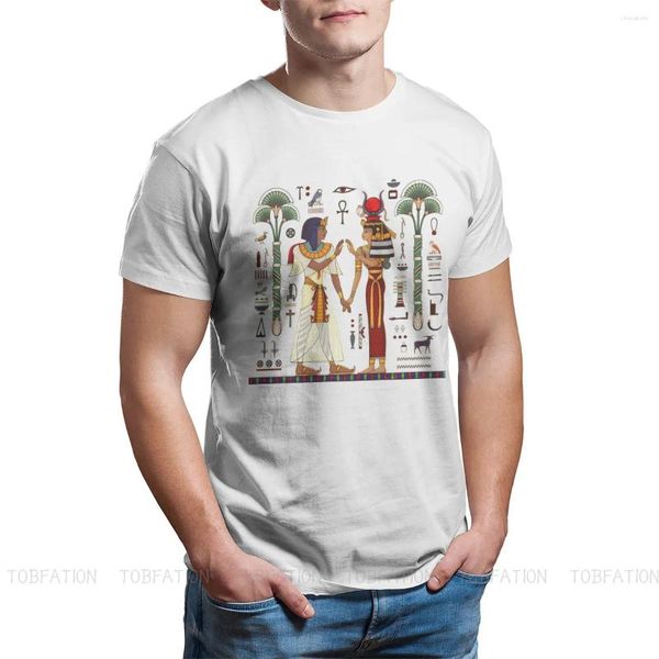 Herren T-Shirts Ägyptische alte Ägypten Kultur Hieroglyphe und Symbolancient Sing Symbol Männer Shirt große Größe Baumwolle Vintage T-Shirt